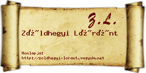 Zöldhegyi Lóránt névjegykártya